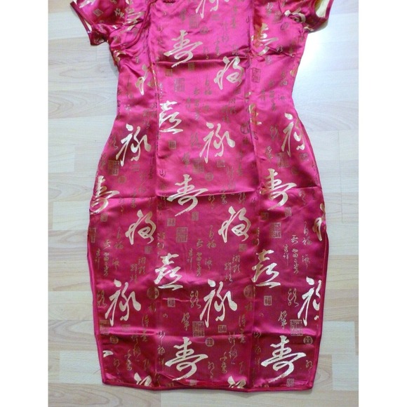 Women's Cheongsam Long Dress Short Sleeve Chinese Retro Style Dress Size XXL New - Picture 5 of 14